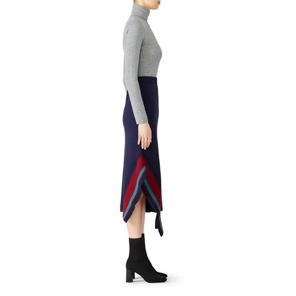TIBI jacquard sweater skirt in blue - Picture 2 of 4